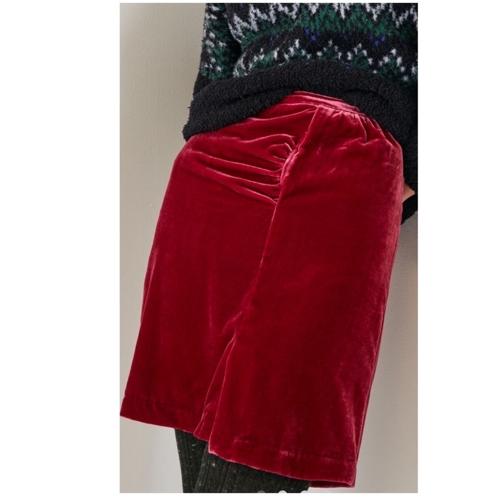 Nwt Anthropologie Mini Velvet Skirt Raspberry New